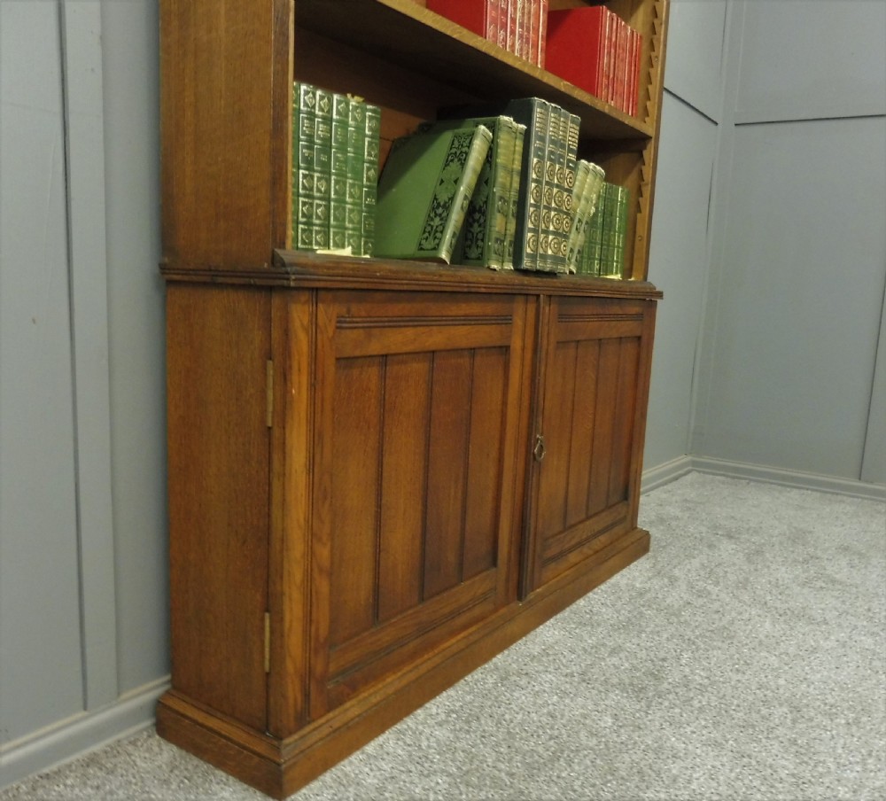 TALL EDWARDIAN OAK BOOKCASE View XII