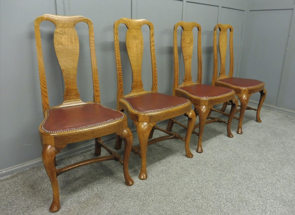 SUPERB QUALITY SET OF 6 GOLDEN OAK DINING CHAIRS View VII