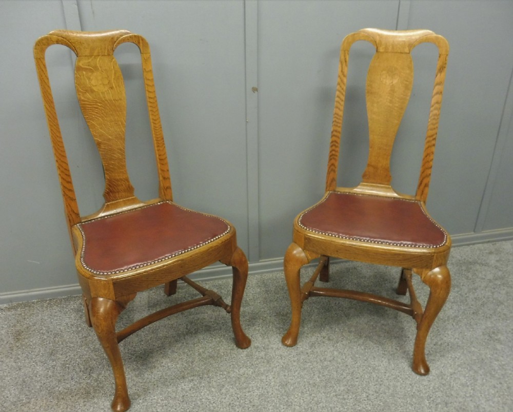SUPERB QUALITY SET OF 6 GOLDEN OAK DINING CHAIRS View VIII