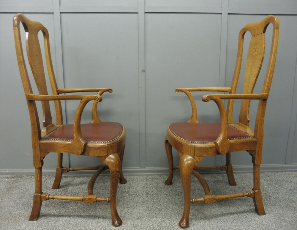SUPERB QUALITY SET OF 6 GOLDEN OAK DINING CHAIRS View XV