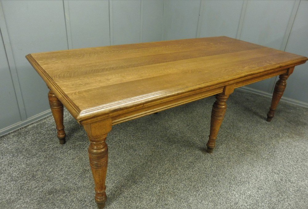 19TH CENTURY OAK SCHOOL DINING TABLE View V