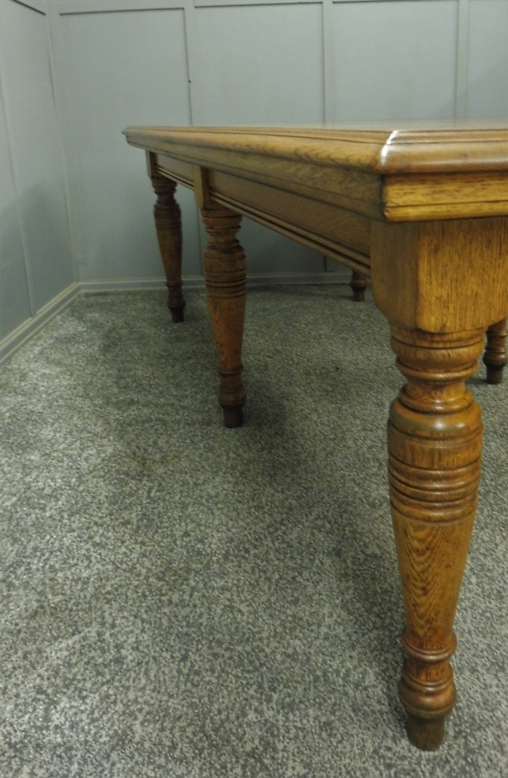 19TH CENTURY OAK SCHOOL DINING TABLE View IX