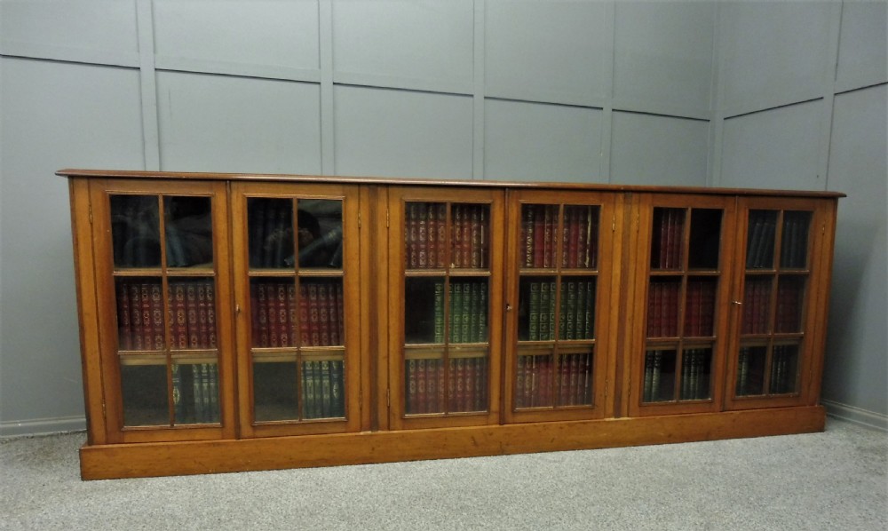 LONG LOW VICTORIAN MAHOGANY BOOKCASE View II