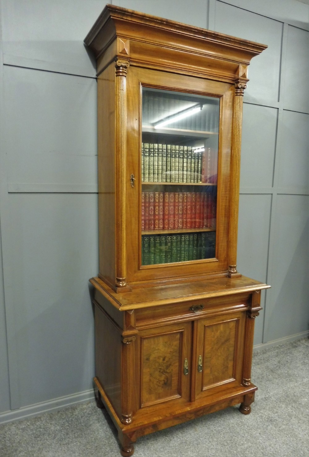 ANTIQUE FRENCH WALNUT BOOKCASE