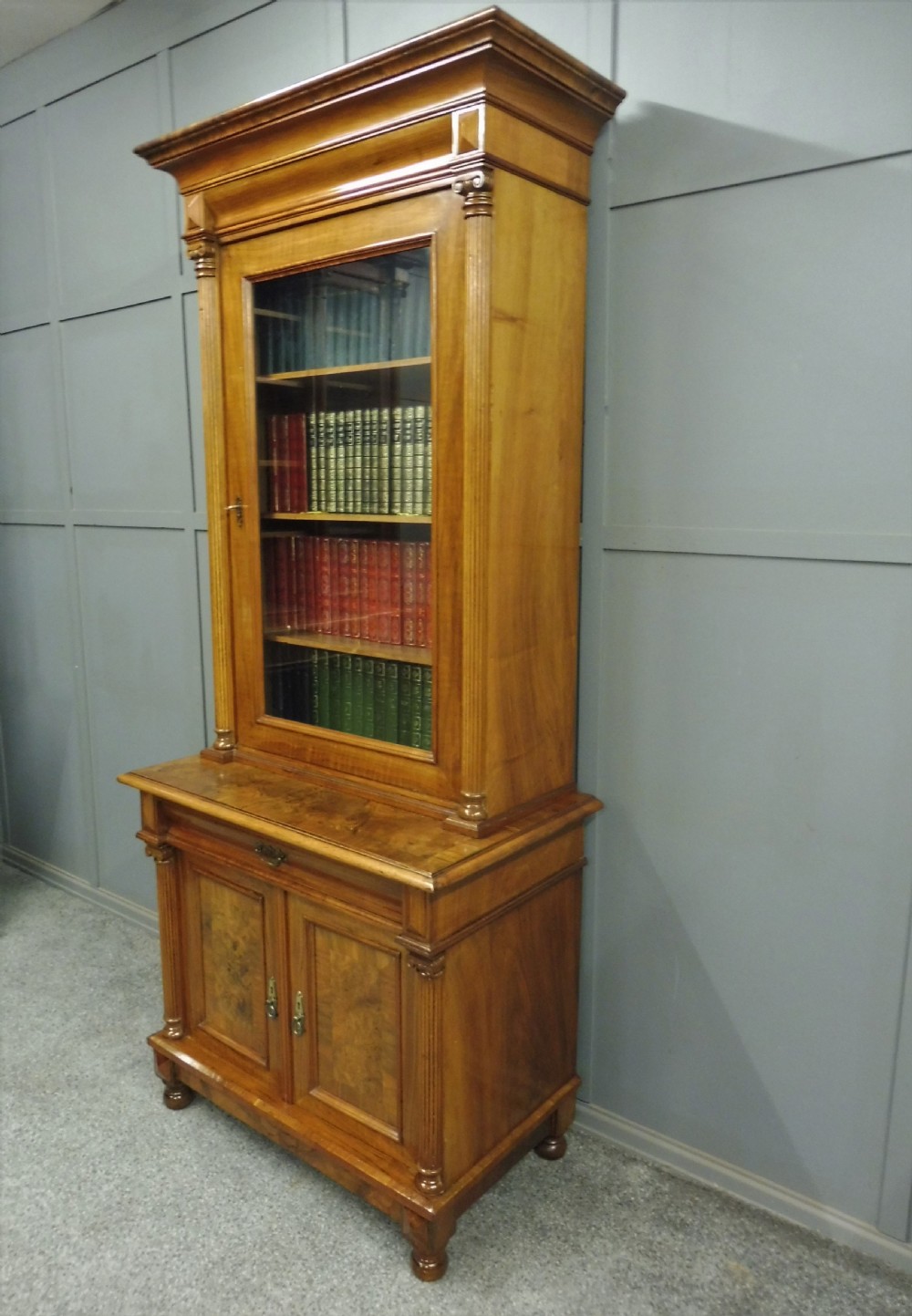ANTIQUE FRENCH WALNUT BOOKCASE View III