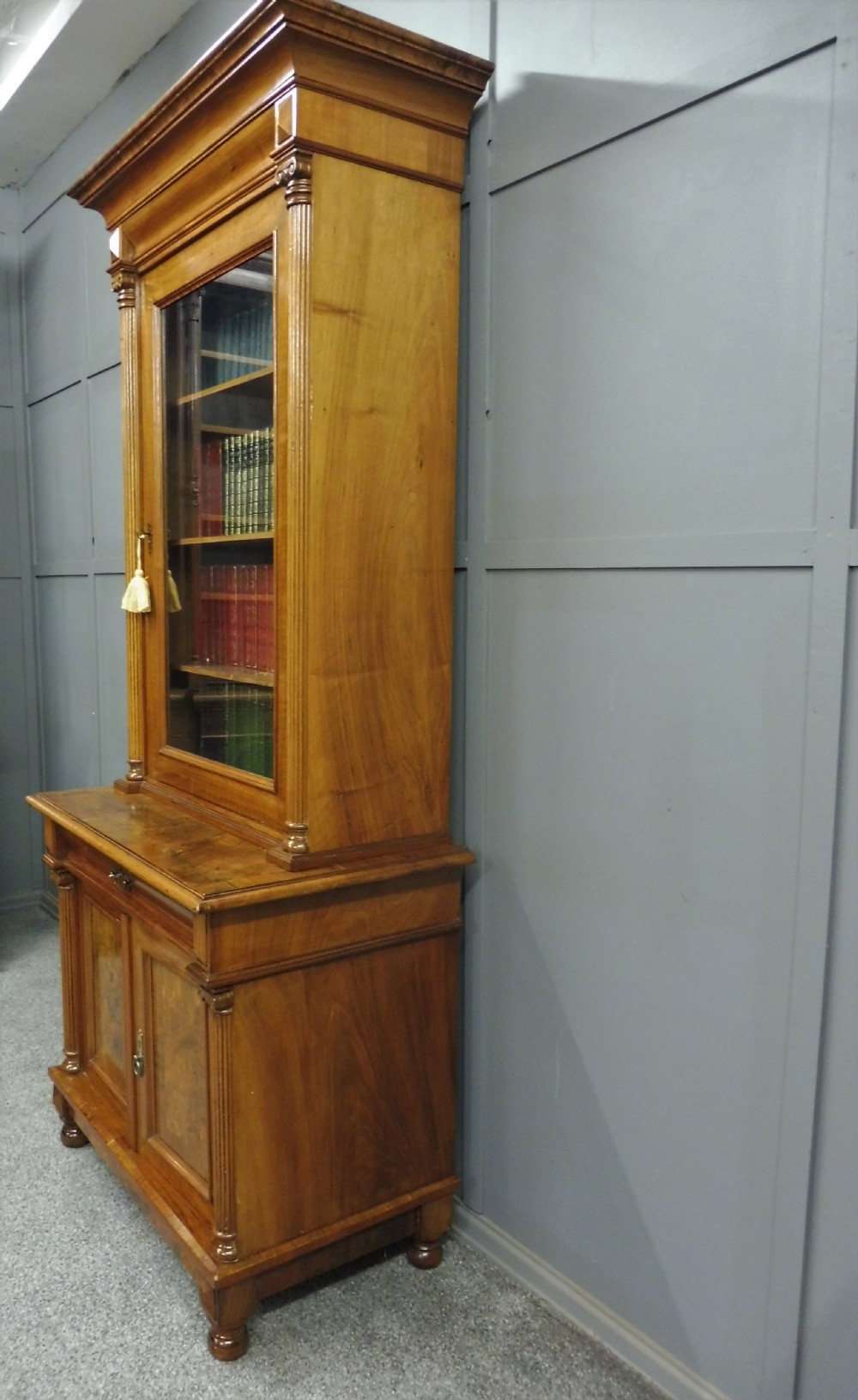ANTIQUE FRENCH WALNUT BOOKCASE View XIII