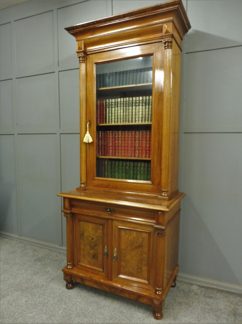 ANTIQUE FRENCH WALNUT BOOKCASE View XIV
