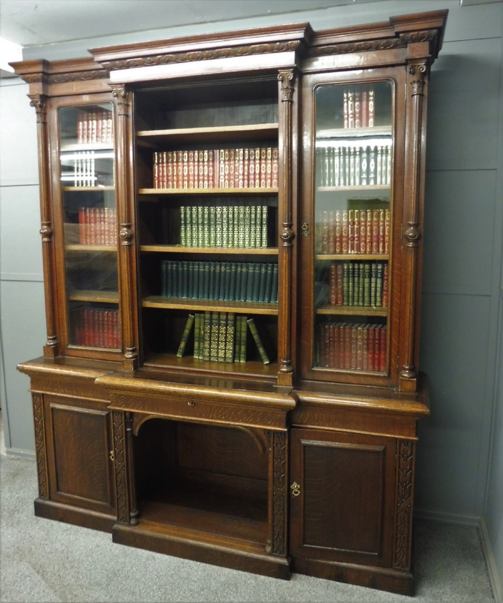 LARGE VICTORIAN OAK GOTHIC BOOKCASE View XVIII