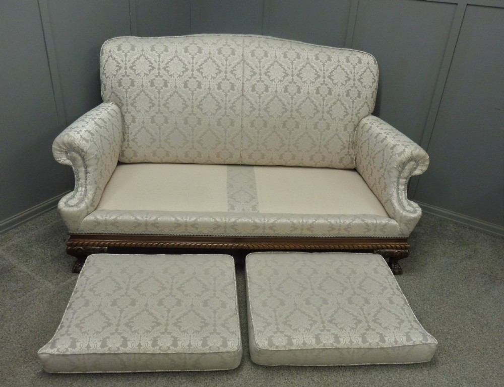 EDWARDIAN MAHOGANY BALL AND CLAW FOOT SOFA View VI