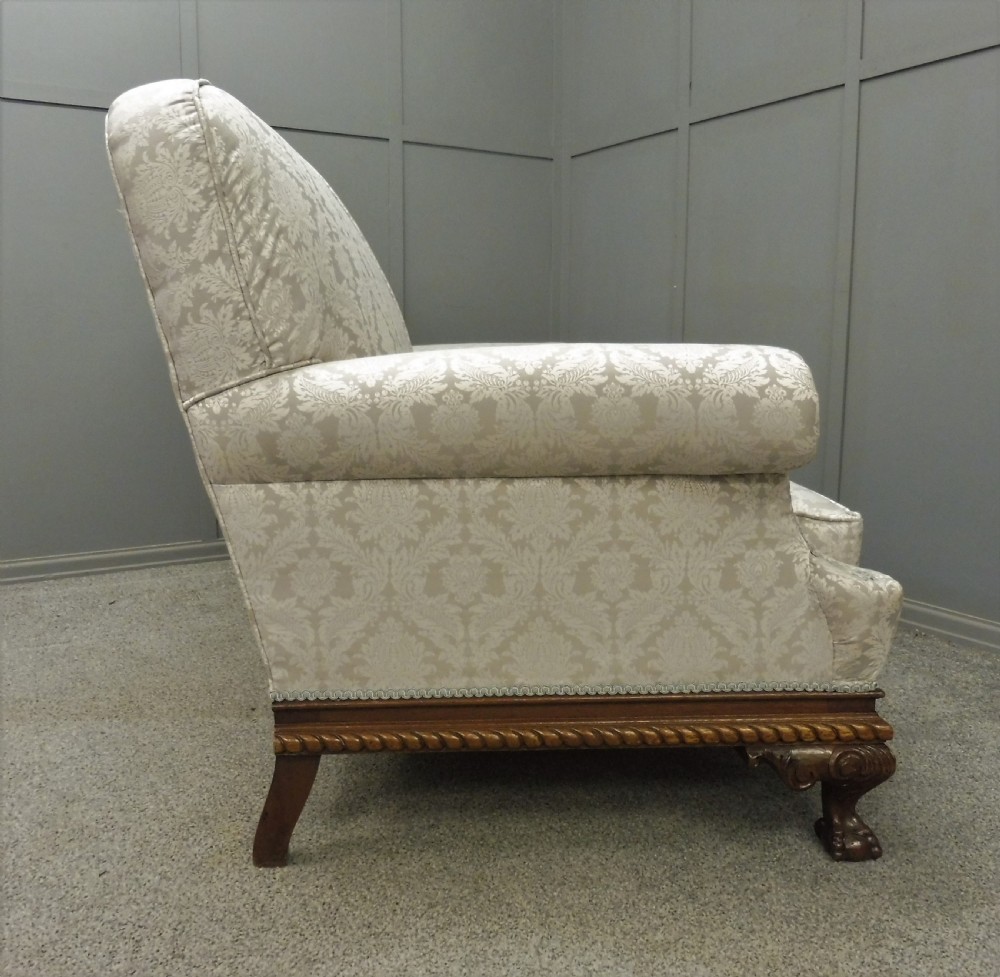 EDWARDIAN MAHOGANY BALL AND CLAW FOOT SOFA View VIII