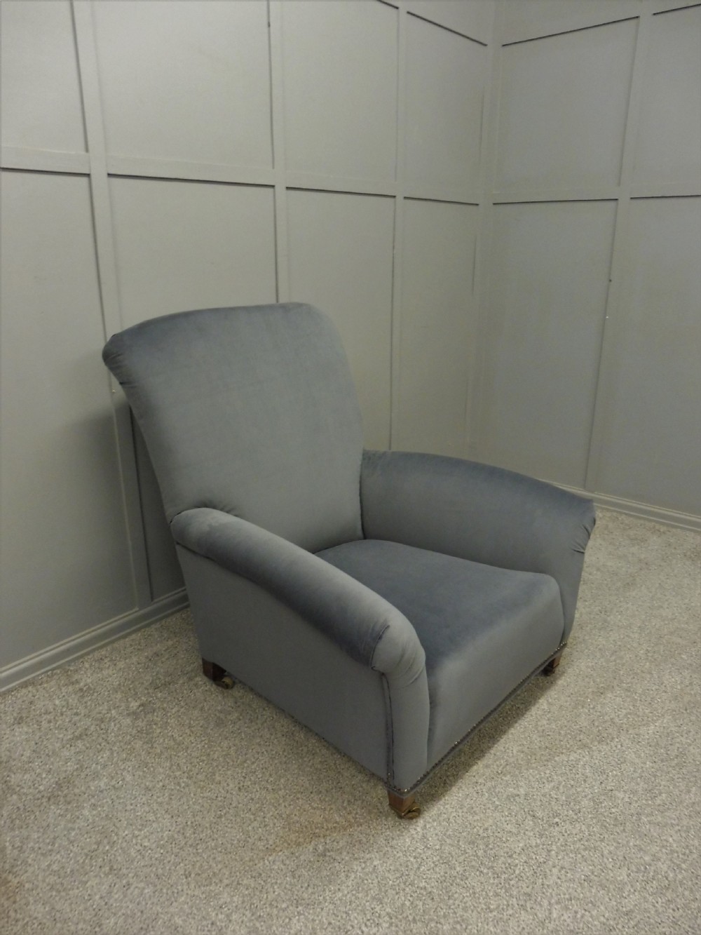 NEWLY UPHOLSTERED HOWARD STYLE ARMCHAIR View III
