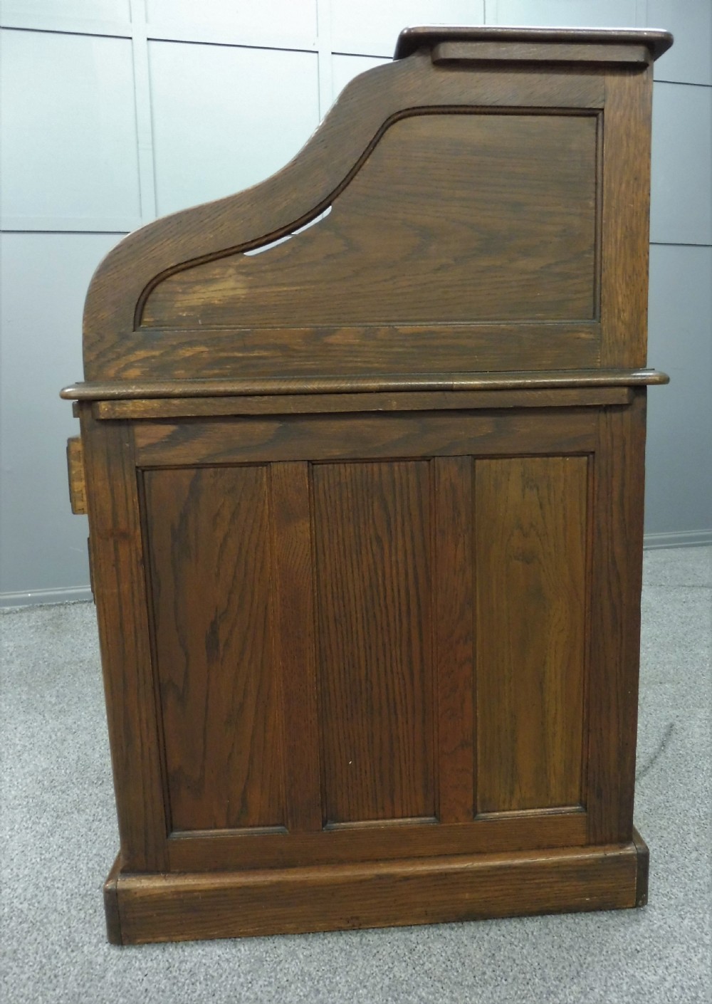 EDWARDIAN OAK ROLL TOP DESK View X