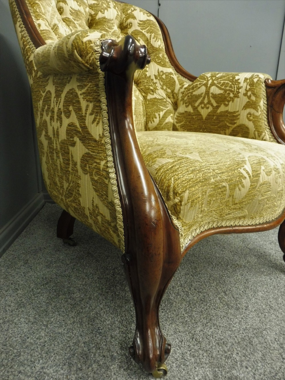 FABULOUS MID VICTORIAN ROSEWOOD ARMCHAIR  View XVII