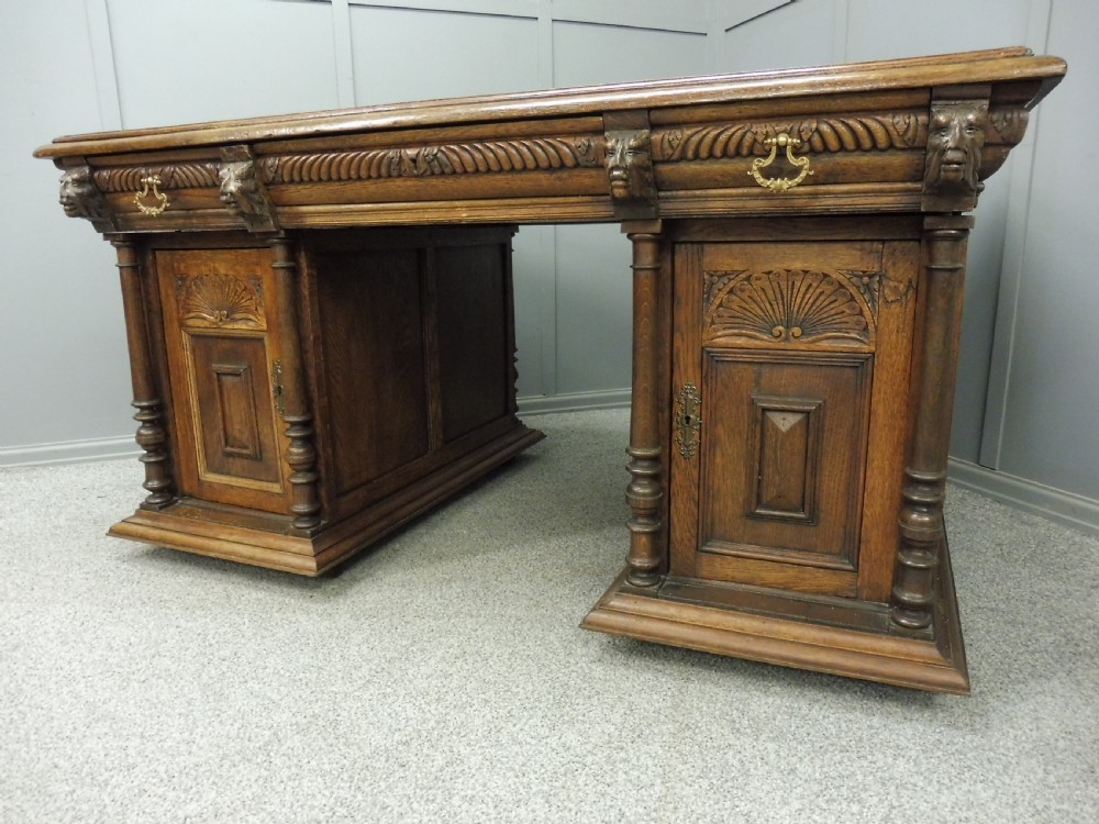 VICTORIAN GREEN MAN PARTNERS DESK View II
