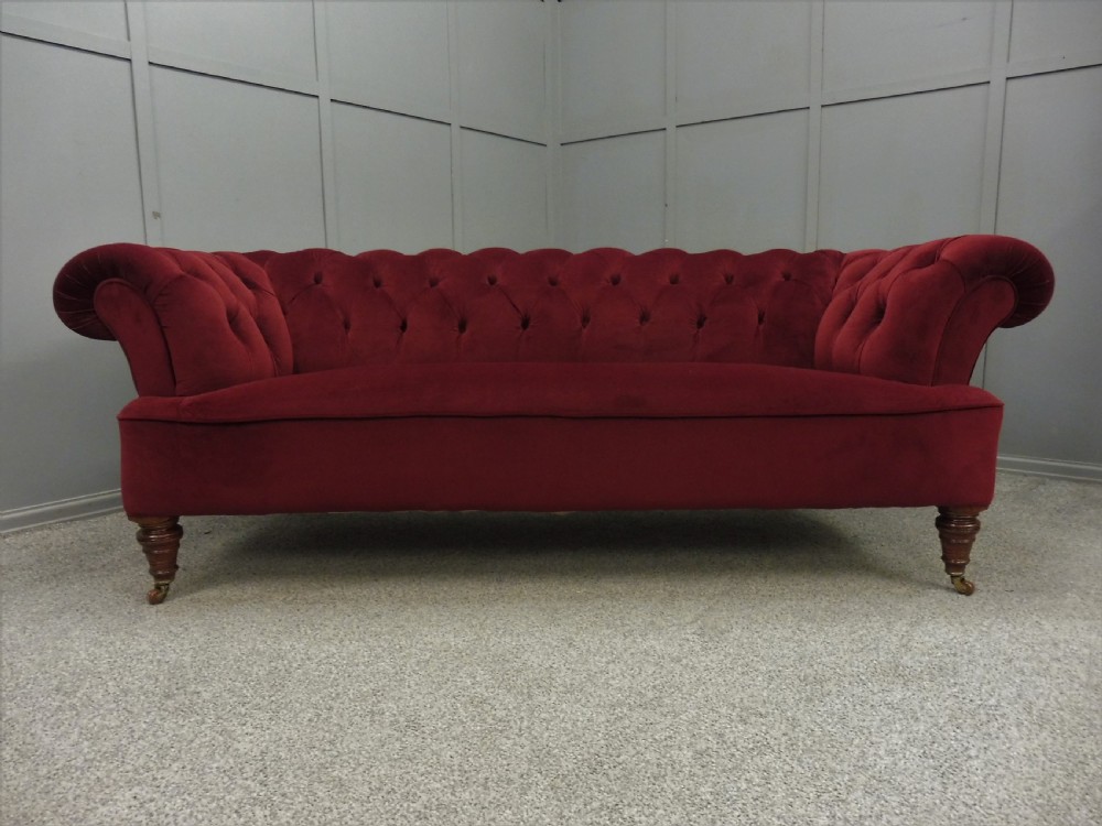 NEWLY UPHOLSTERED VICTORIAN CHESTERFIELD SOFA