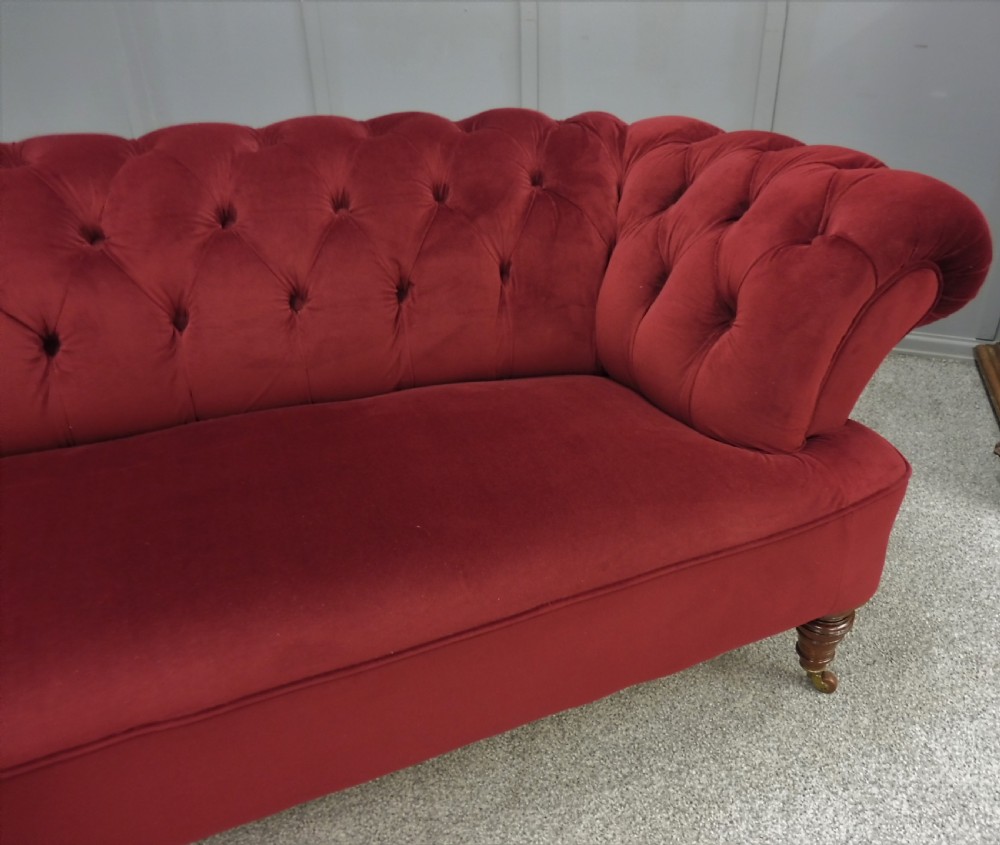 NEWLY UPHOLSTERED VICTORIAN CHESTERFIELD SOFA View III