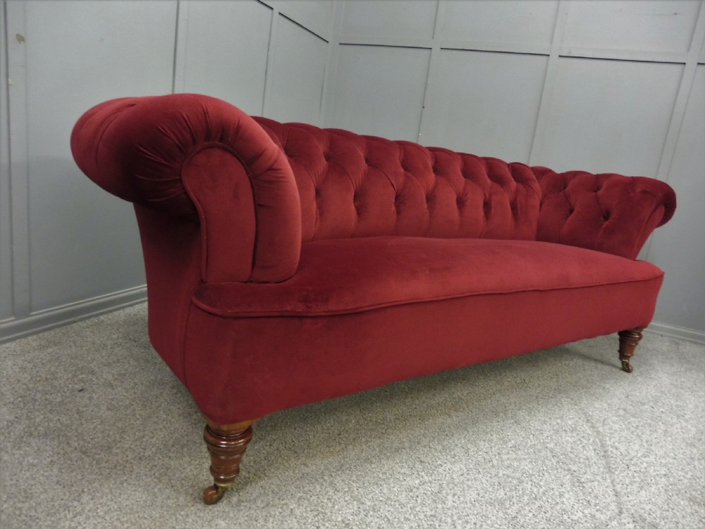 NEWLY UPHOLSTERED VICTORIAN CHESTERFIELD SOFA View VI