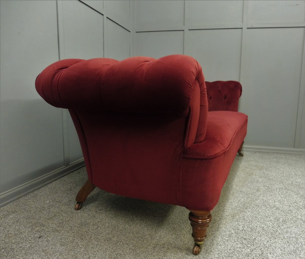 NEWLY UPHOLSTERED VICTORIAN CHESTERFIELD SOFA View VIII