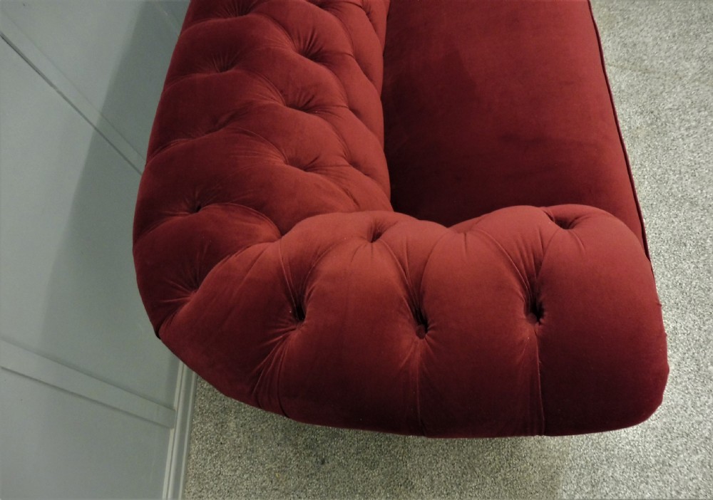 NEWLY UPHOLSTERED VICTORIAN CHESTERFIELD SOFA View IX
