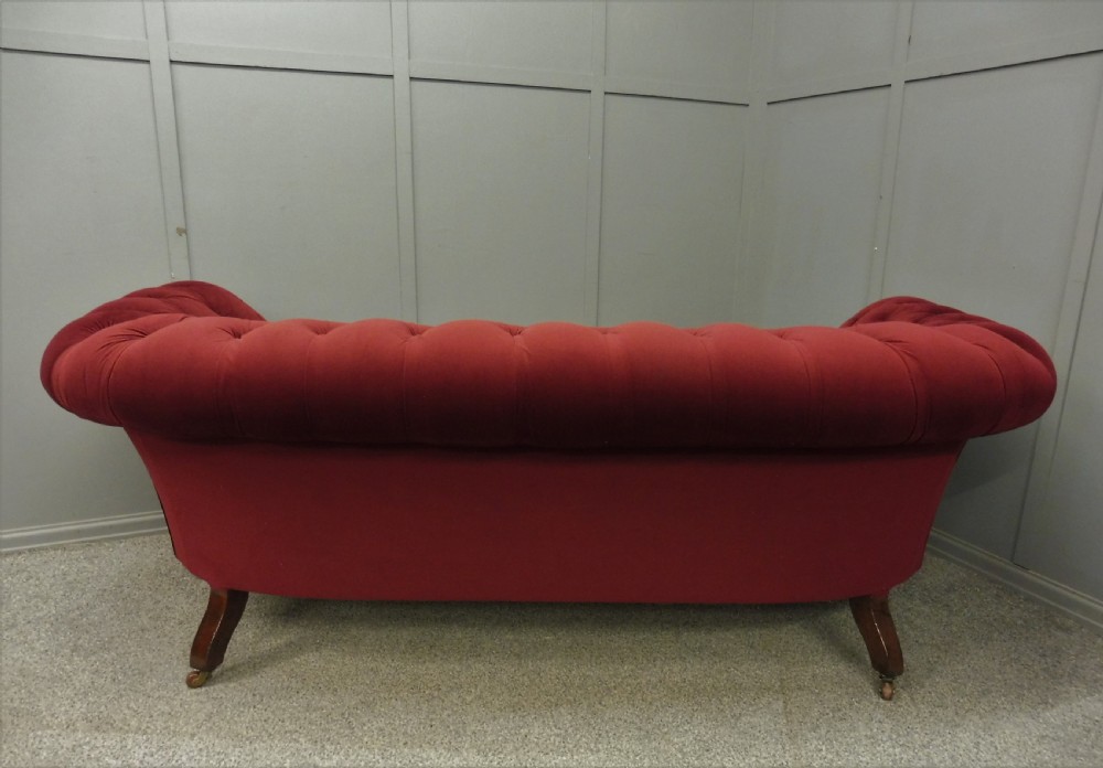NEWLY UPHOLSTERED VICTORIAN CHESTERFIELD SOFA View XI
