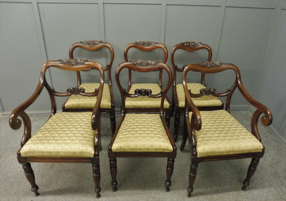 SET OF 6 WILLIAM IV DINING CHAIRS