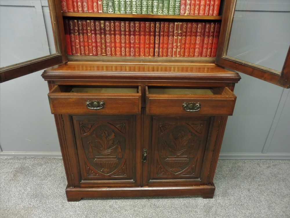 VICTORIAN WALNUT CABINET BOOKCASE View IX