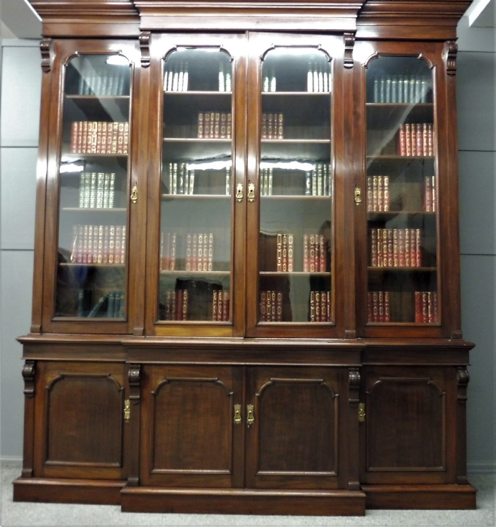 SUPERIOR QUALITY LARGE 19TH CENTURY LIBRARY BOOKCASE