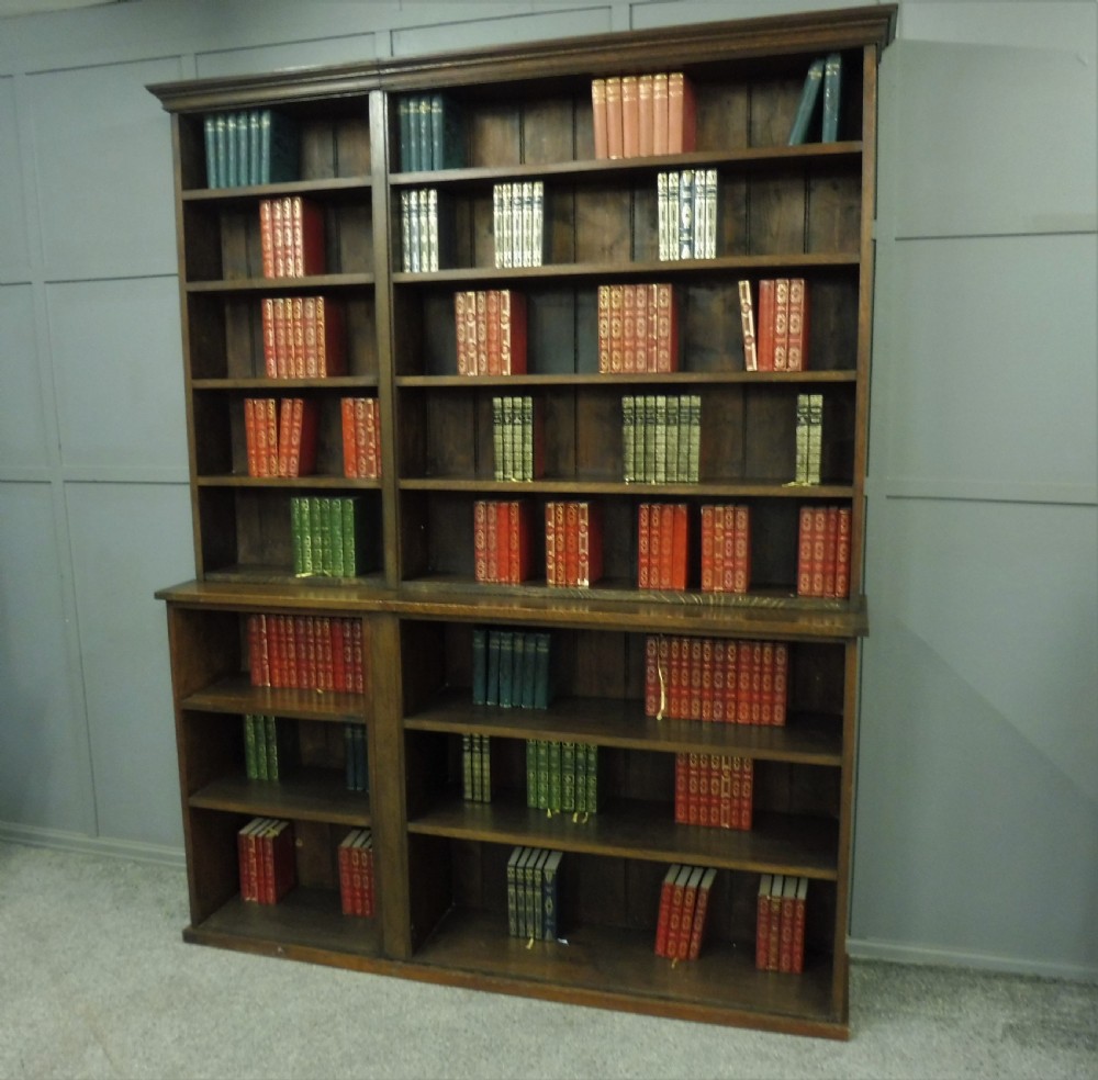 RUSTIC OAK AND PINE SCHOOL BOOKCASE View II