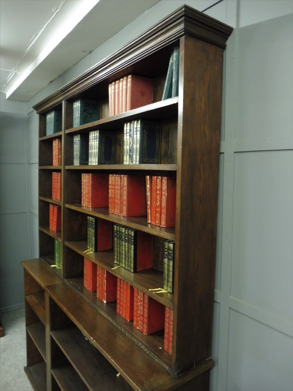 RUSTIC OAK AND PINE SCHOOL BOOKCASE View IV