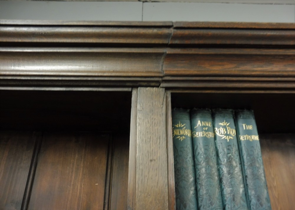 RUSTIC OAK AND PINE SCHOOL BOOKCASE View XI