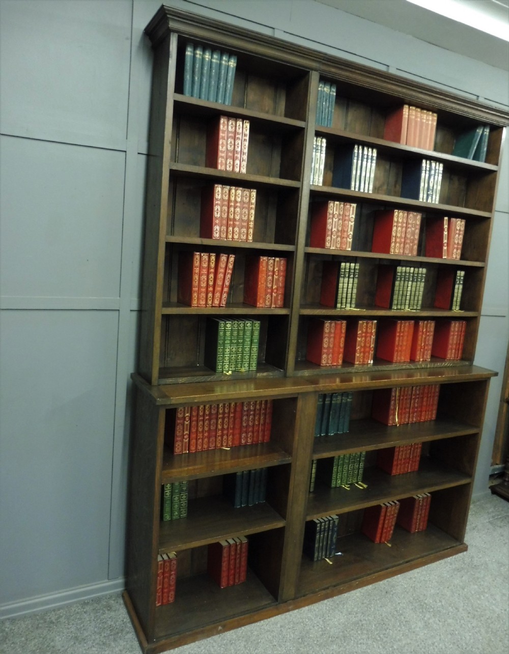 RUSTIC OAK AND PINE SCHOOL BOOKCASE View XII