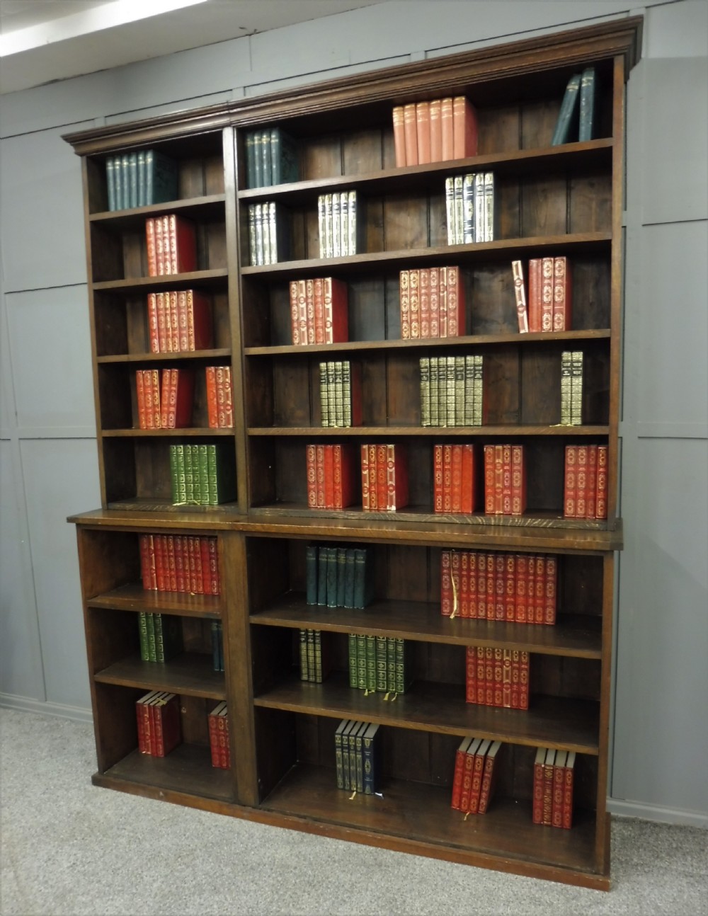 RUSTIC OAK AND PINE SCHOOL BOOKCASE View XIII
