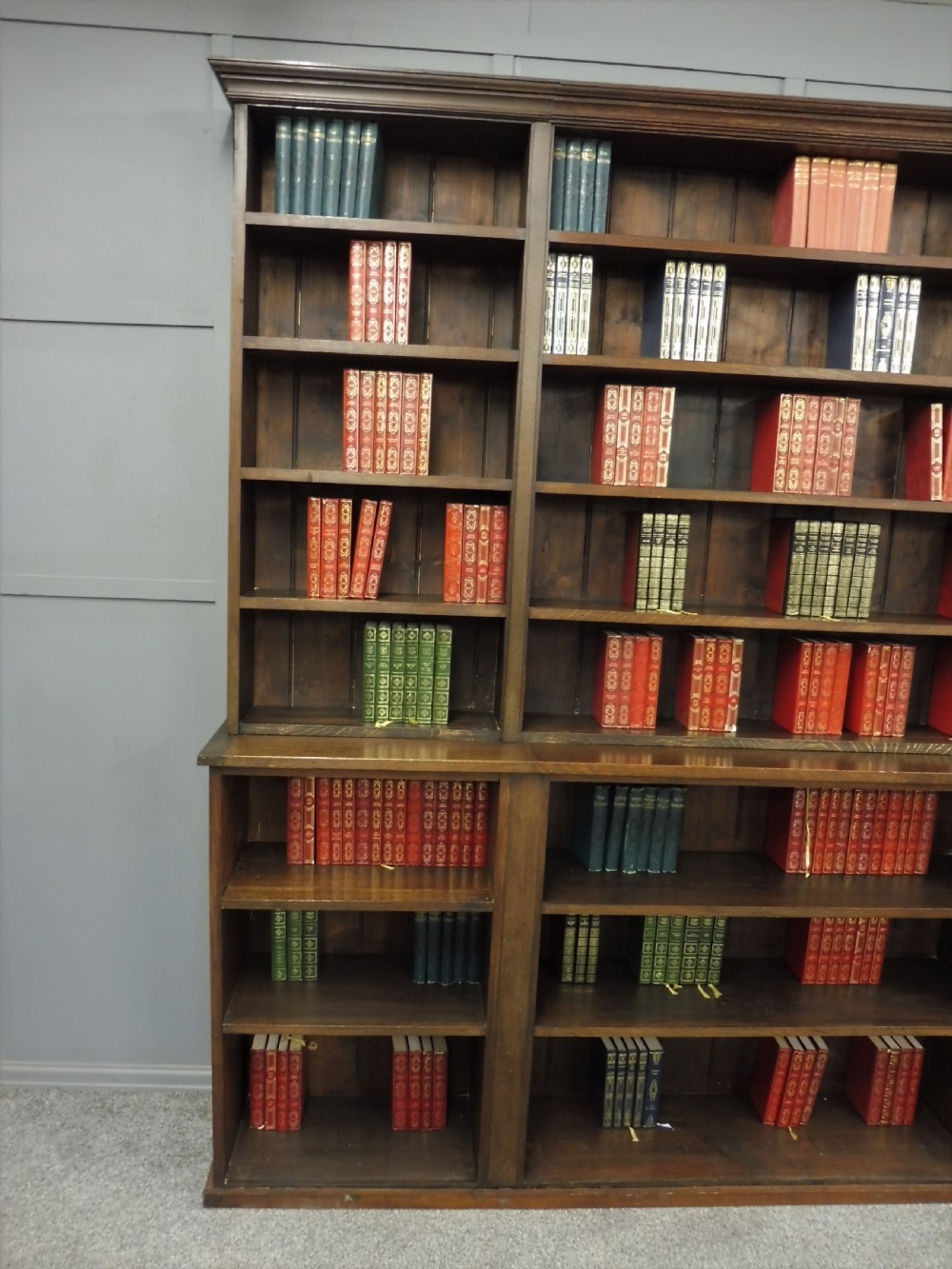 RUSTIC OAK AND PINE SCHOOL BOOKCASE View XV