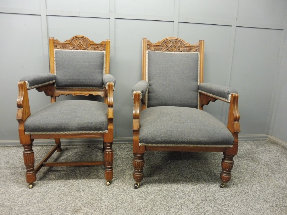PAIR OF VICTORIAN ARMCHAIRS View II