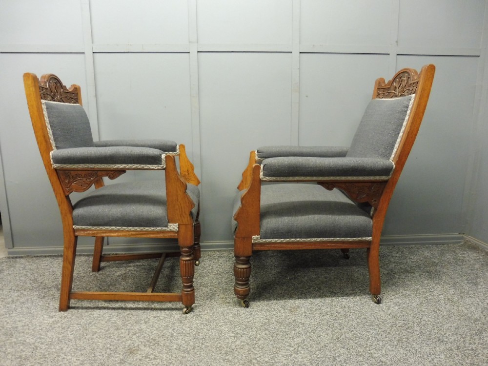 PAIR OF VICTORIAN ARMCHAIRS View III