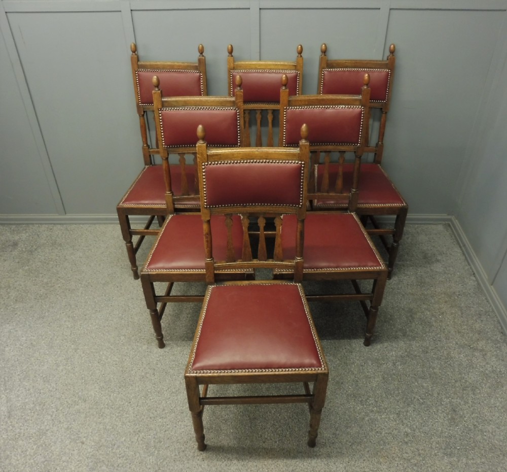 SET OF 6 OAK ARTS AND CRAFTS DINING CHAIRS View III