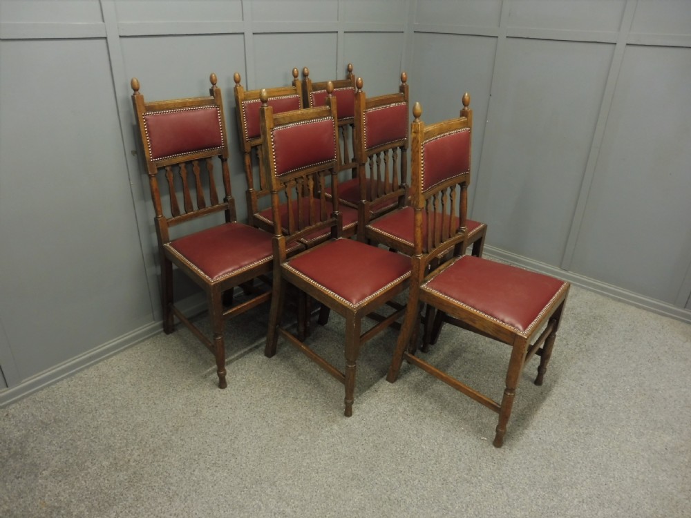 SET OF 6 OAK ARTS AND CRAFTS DINING CHAIRS View IV