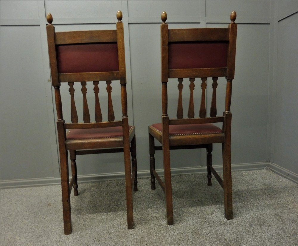 SET OF 6 OAK ARTS AND CRAFTS DINING CHAIRS View VI