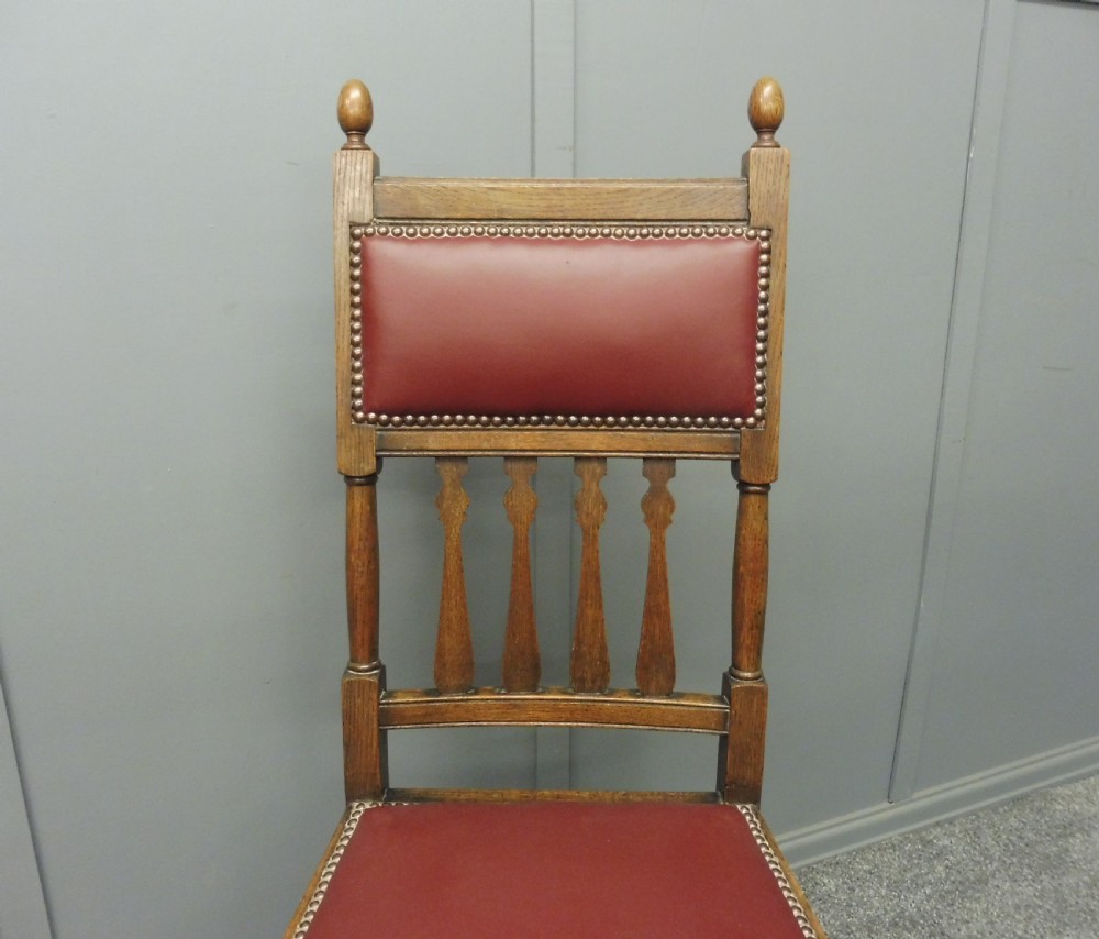 SET OF 6 OAK ARTS AND CRAFTS DINING CHAIRS View IX