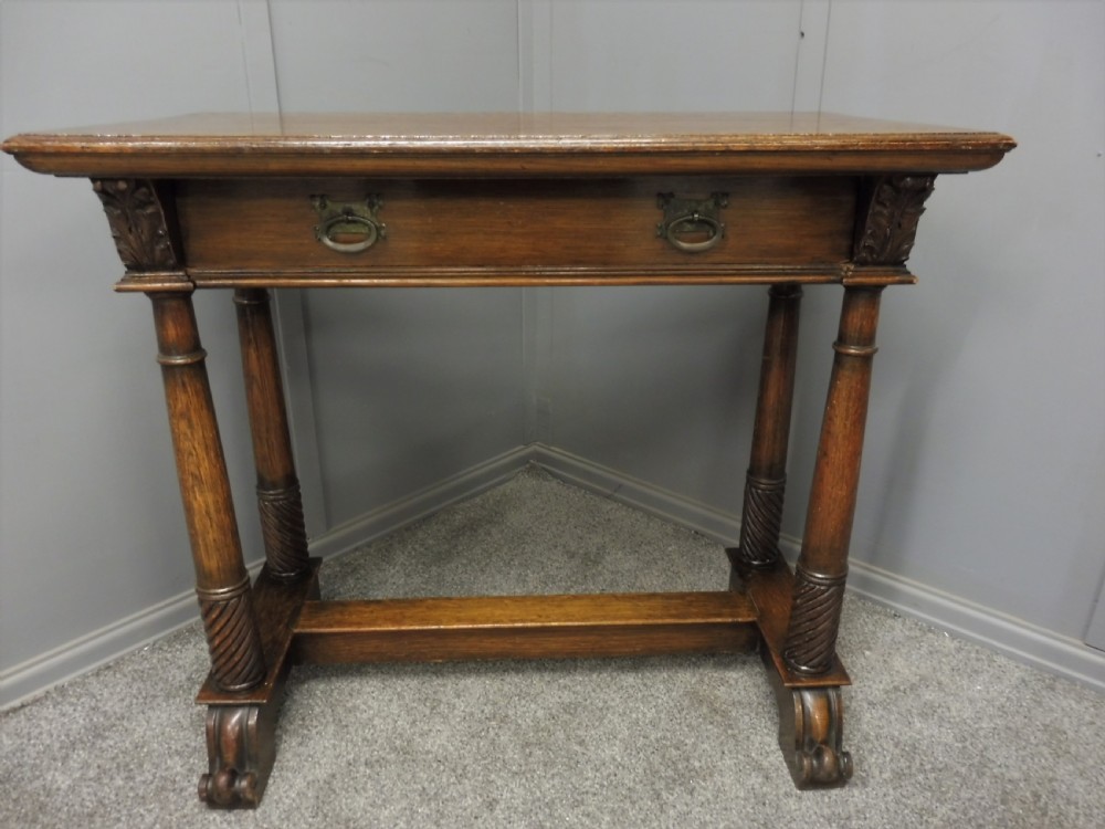 OAK ARTS AND CRAFTS HALL TABLE CIRCA 1910 View II