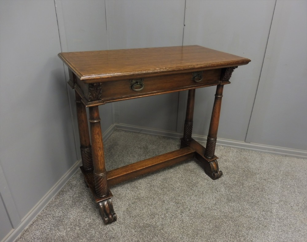 OAK ARTS AND CRAFTS HALL TABLE CIRCA 1910 View III