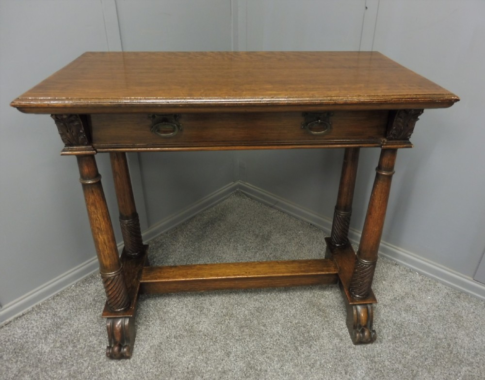 OAK ARTS AND CRAFTS HALL TABLE CIRCA 1910 View IV