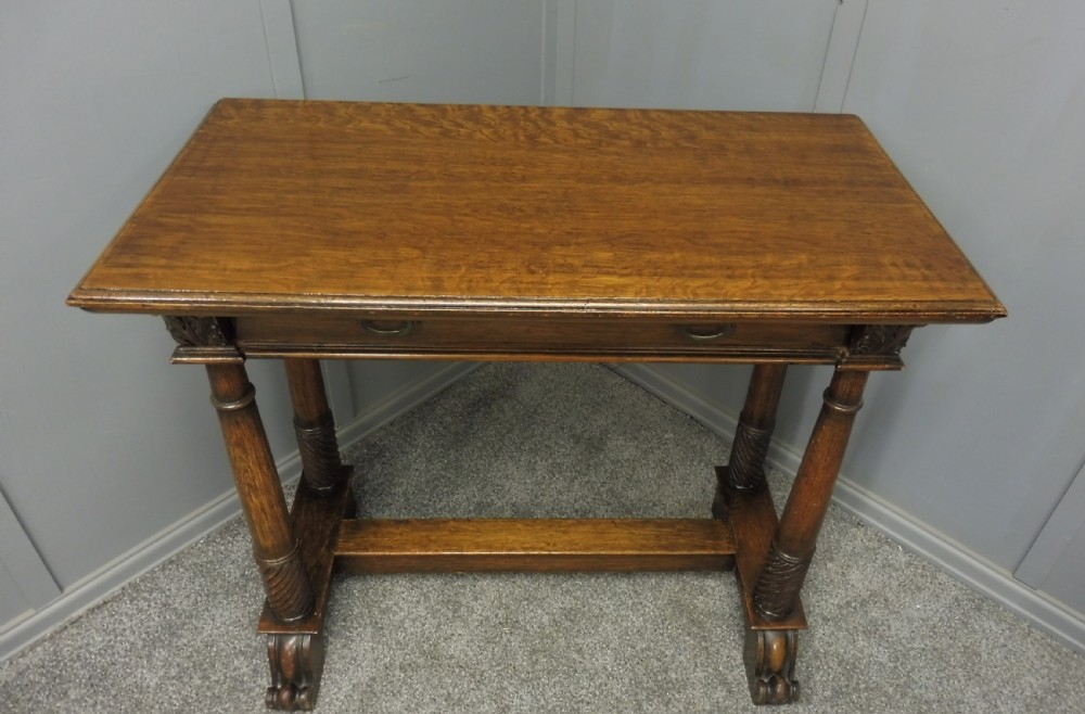 OAK ARTS AND CRAFTS HALL TABLE CIRCA 1910 View V