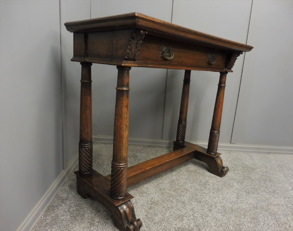 OAK ARTS AND CRAFTS HALL TABLE CIRCA 1910 View VII