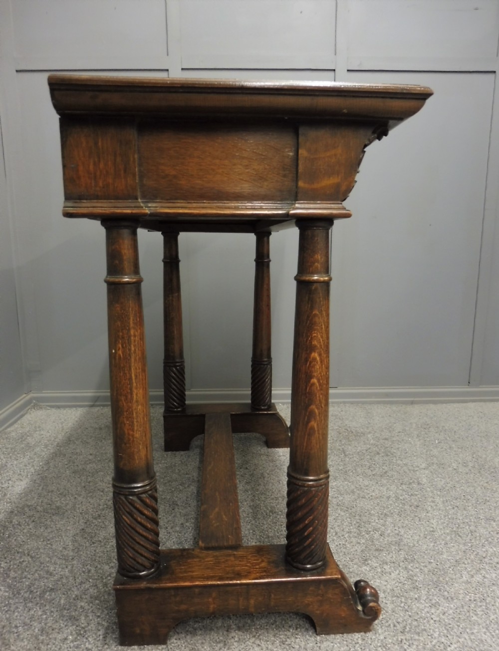 OAK ARTS AND CRAFTS HALL TABLE CIRCA 1910 View VIII