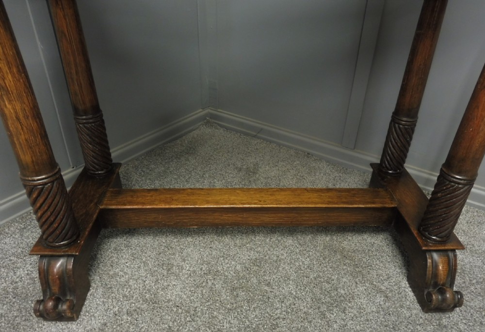 OAK ARTS AND CRAFTS HALL TABLE CIRCA 1910 View X