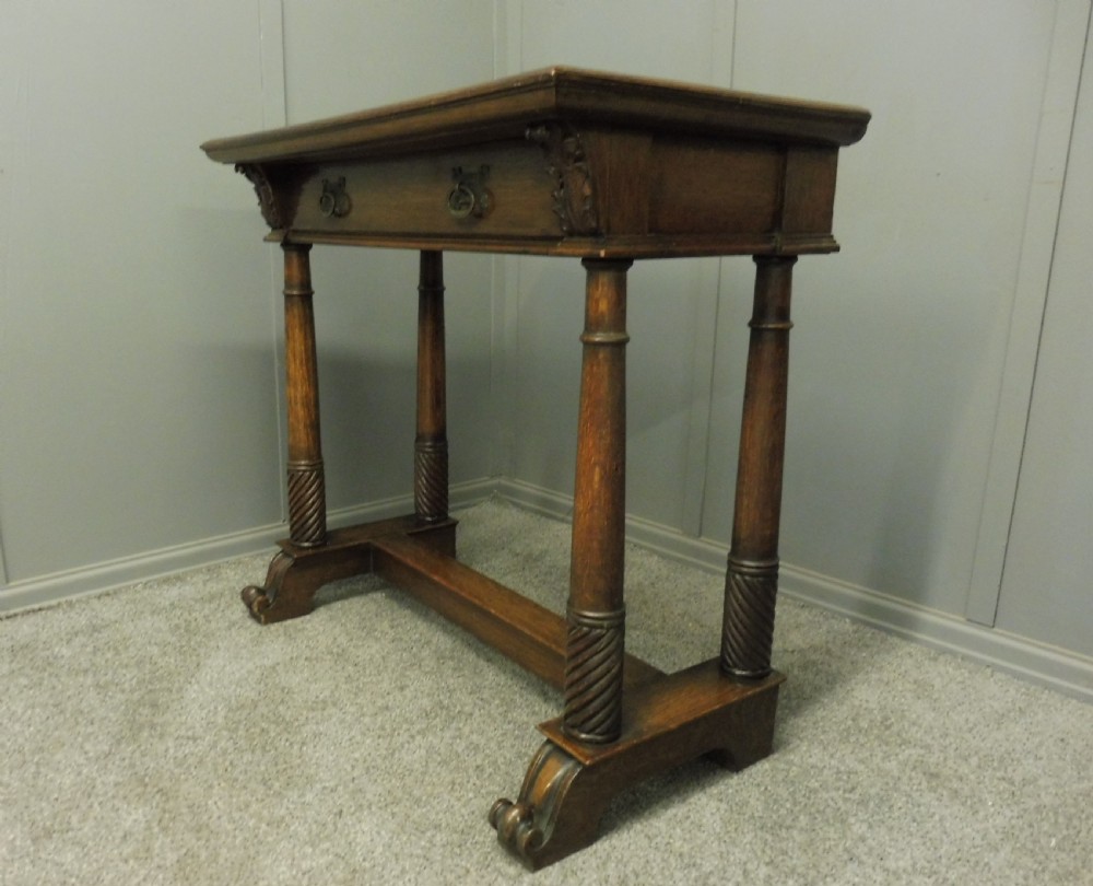 OAK ARTS AND CRAFTS HALL TABLE CIRCA 1910 View XI