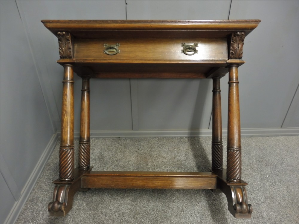 OAK ARTS AND CRAFTS HALL TABLE CIRCA 1910 View XII