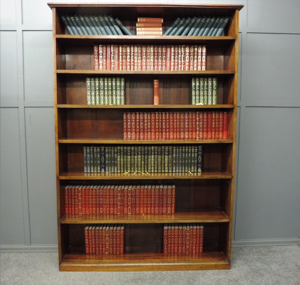 LARGE EDWARDIAN MAHOGANY OPEN BOOKCASE View II
