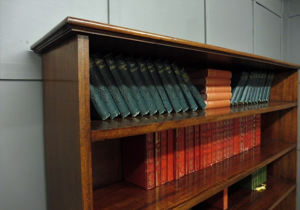LARGE EDWARDIAN MAHOGANY OPEN BOOKCASE View IV